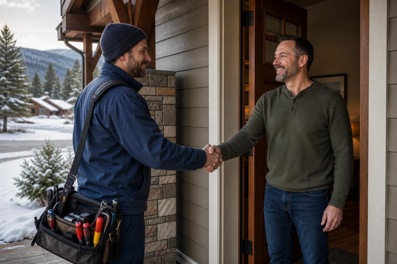 Frosty's HVAC technician after completing a service call